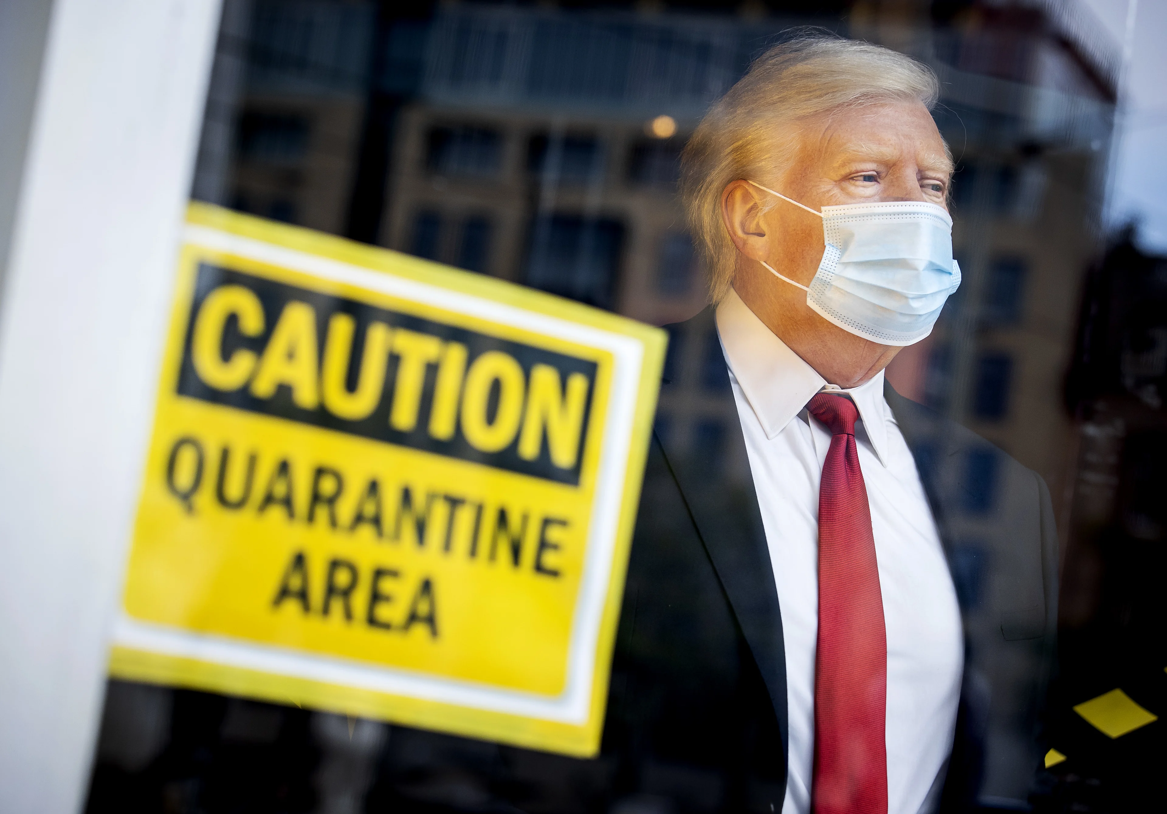 Wassen beeld Donald Trump ook 'in quarantaine'