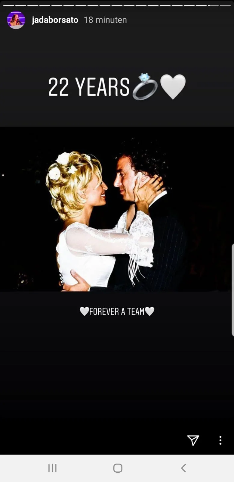 Zo feliciteert Jada Borsato haar ouders met trouwdag