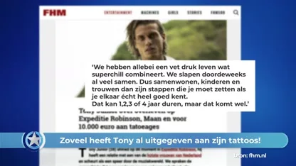 Show Update: Zoveel heeft Tony al uitgegeven aan zijn tattoos!