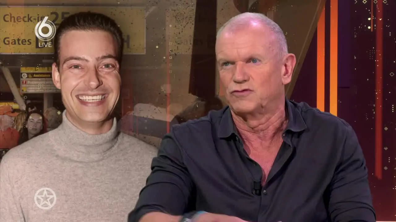 Lange Frans staande gehouden op Schiphol