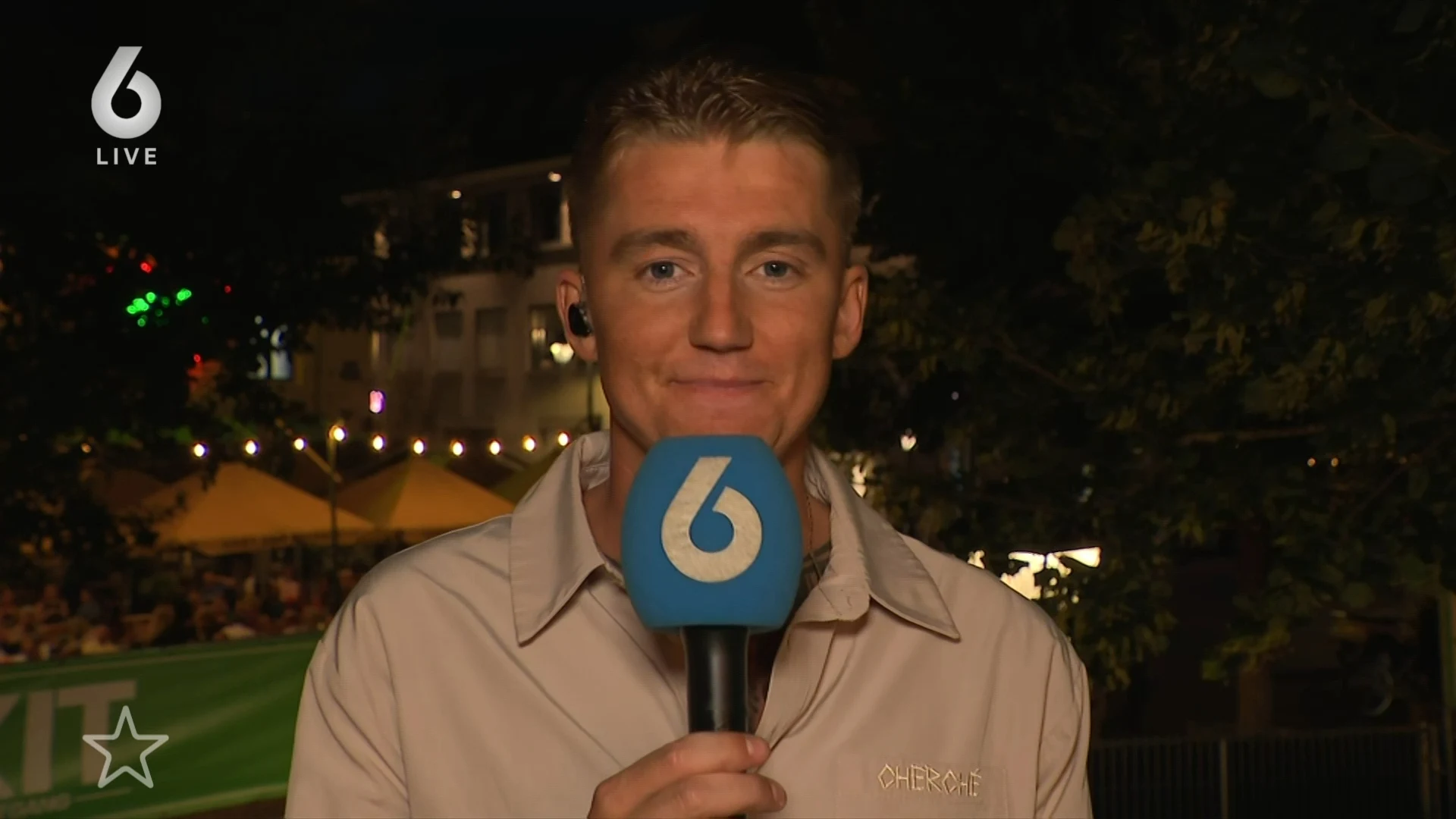 Mart Hoogkamer na afloop van zijn eerste openluchtconcert