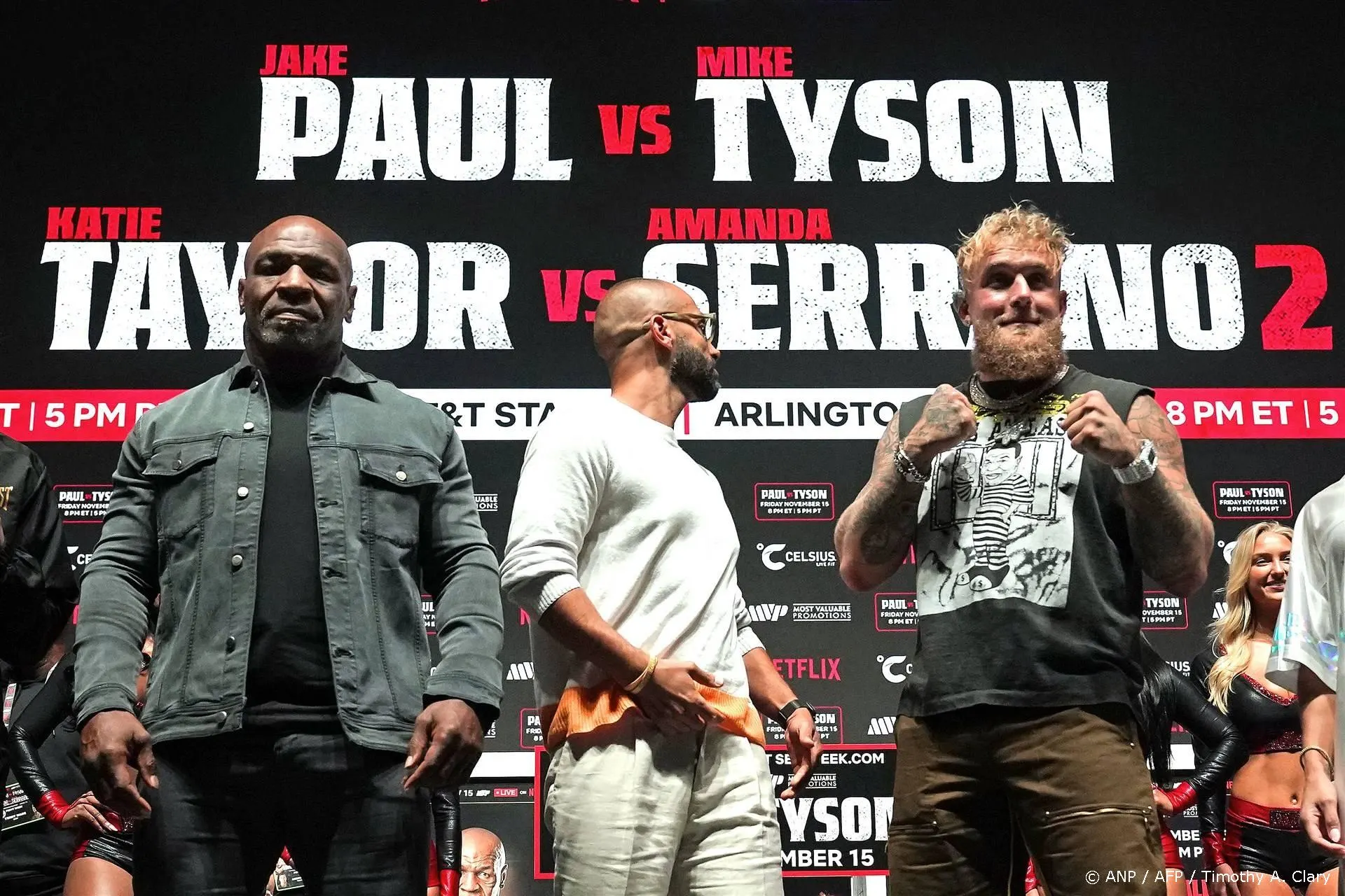 Kijkers woest om langverwachte bokswedstrijd Mike Tyson en Jake Paul