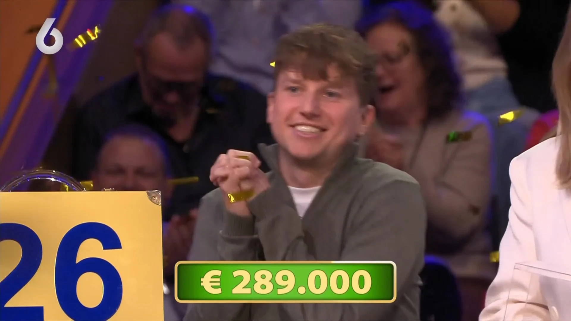 Een behoorlijke geluksavond voor Jasper! Hij gaat naar huis met 289.000 euro!