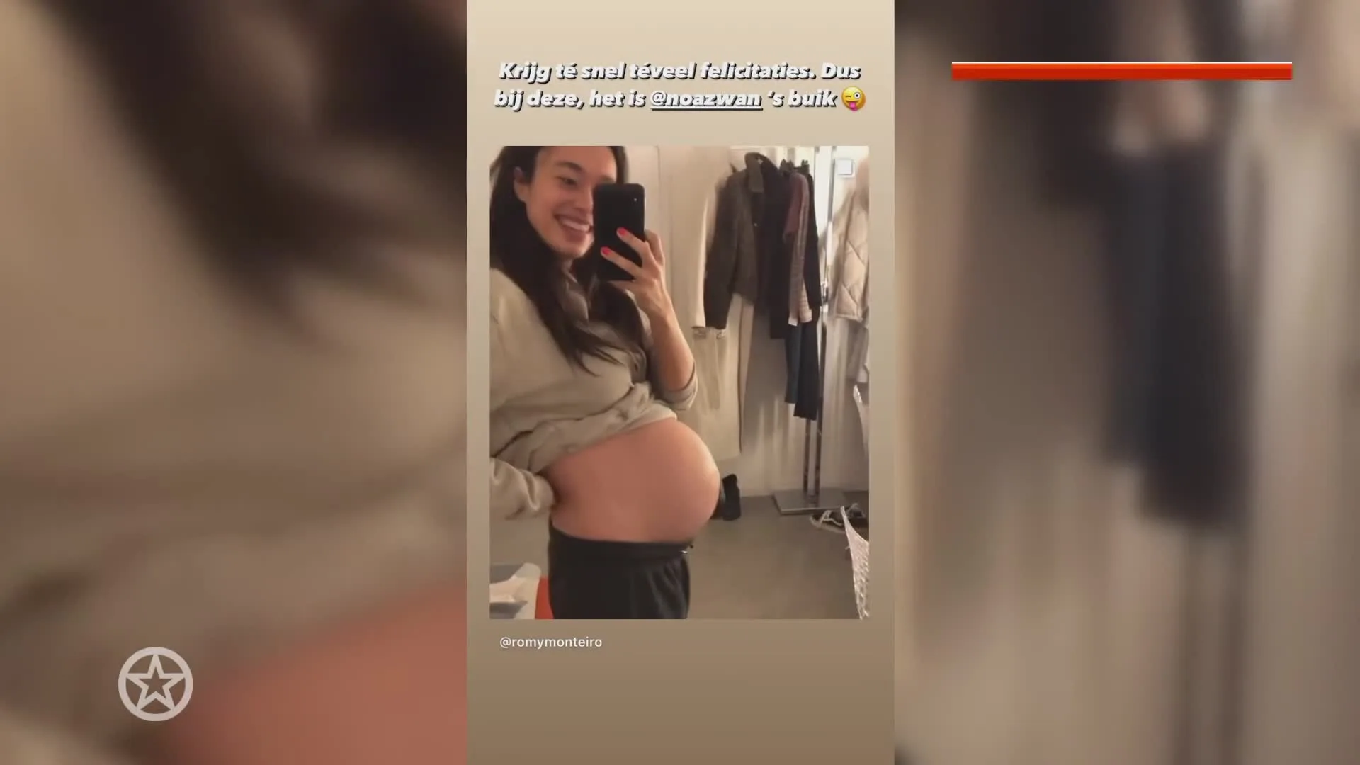 Romy pronkt met 'babybuik'