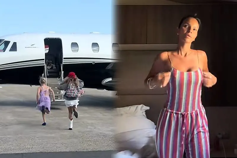 Monica Geuze met privéjet naar Saint-Tropez, waar ze slaapt op camping in stacaravan