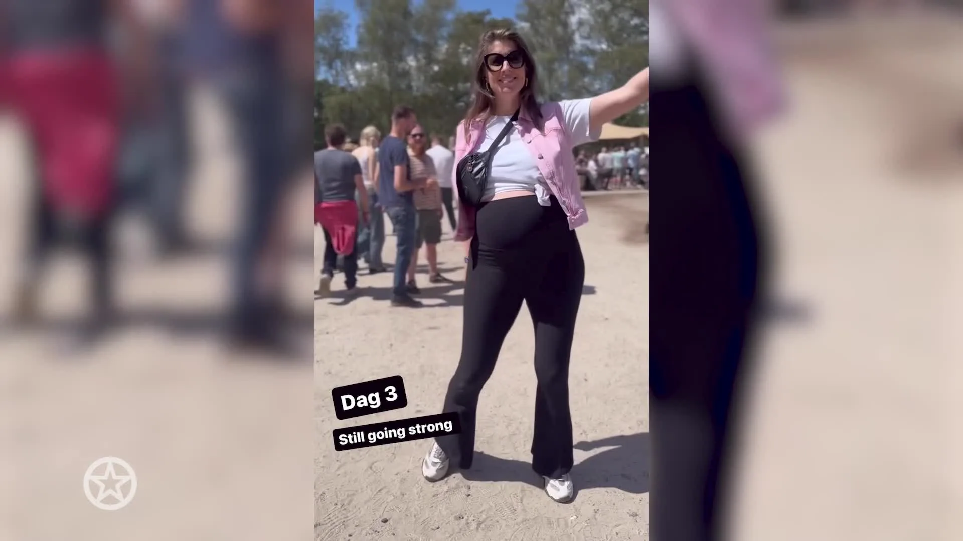 Marieke feest dagenlang op festival met babybuik