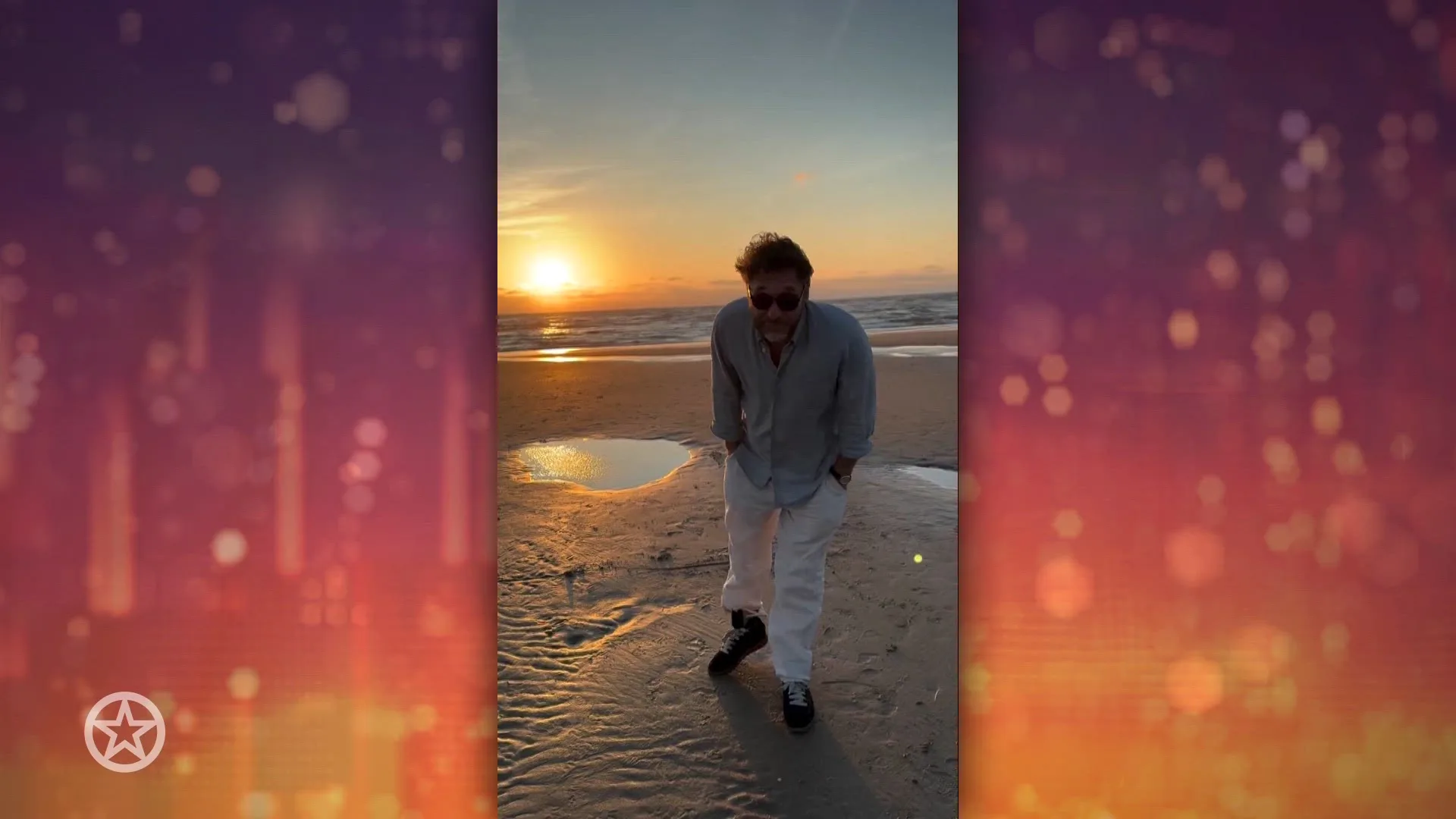 Cabaretier Javier Guzman op het strand