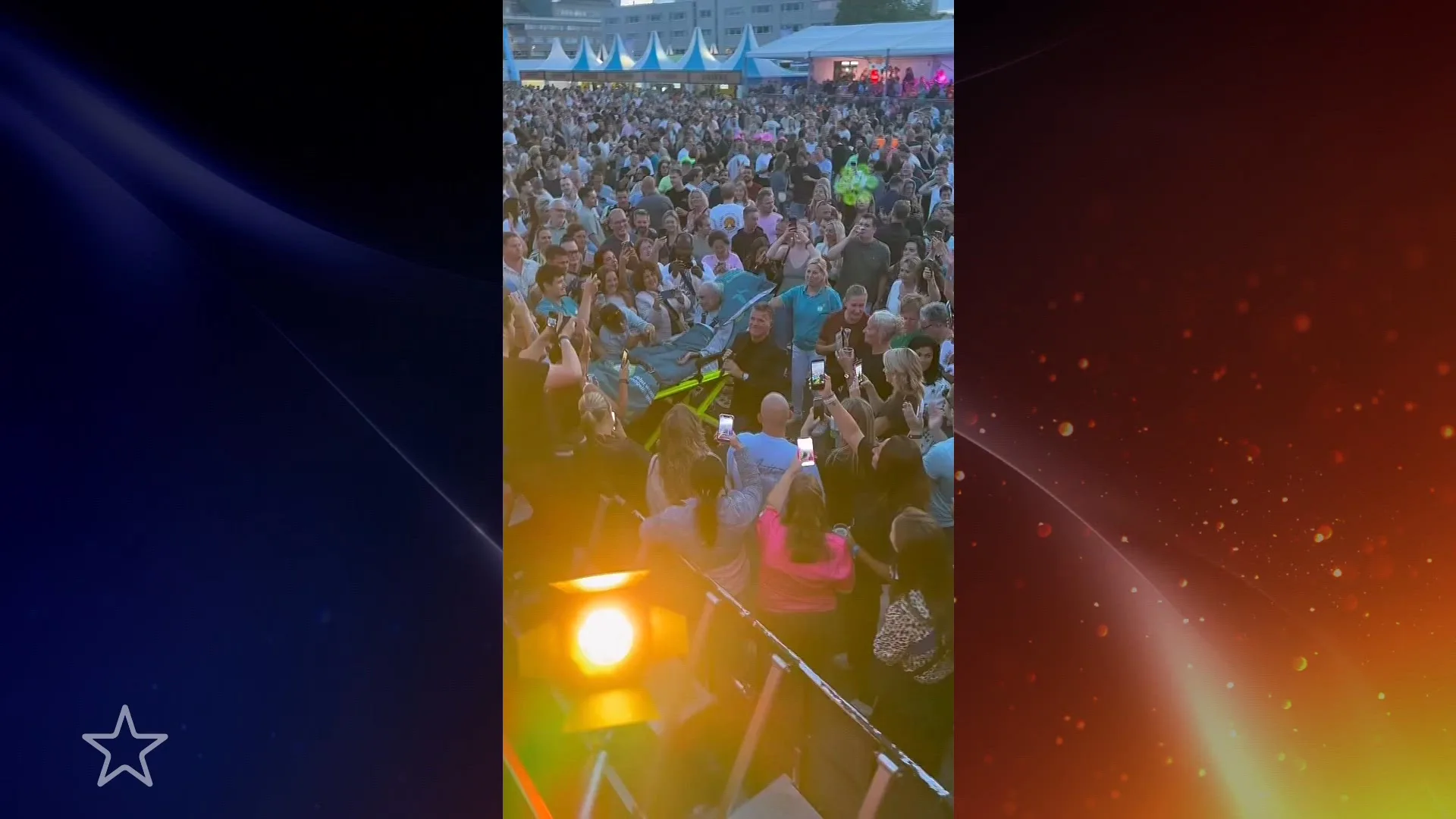 Wolter Kroes zingt voor oudere man in brancard