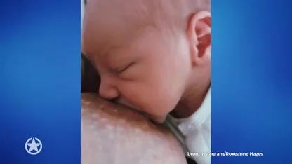 Roxeanne Hazes deelt intieme video van Fender aan haar borst