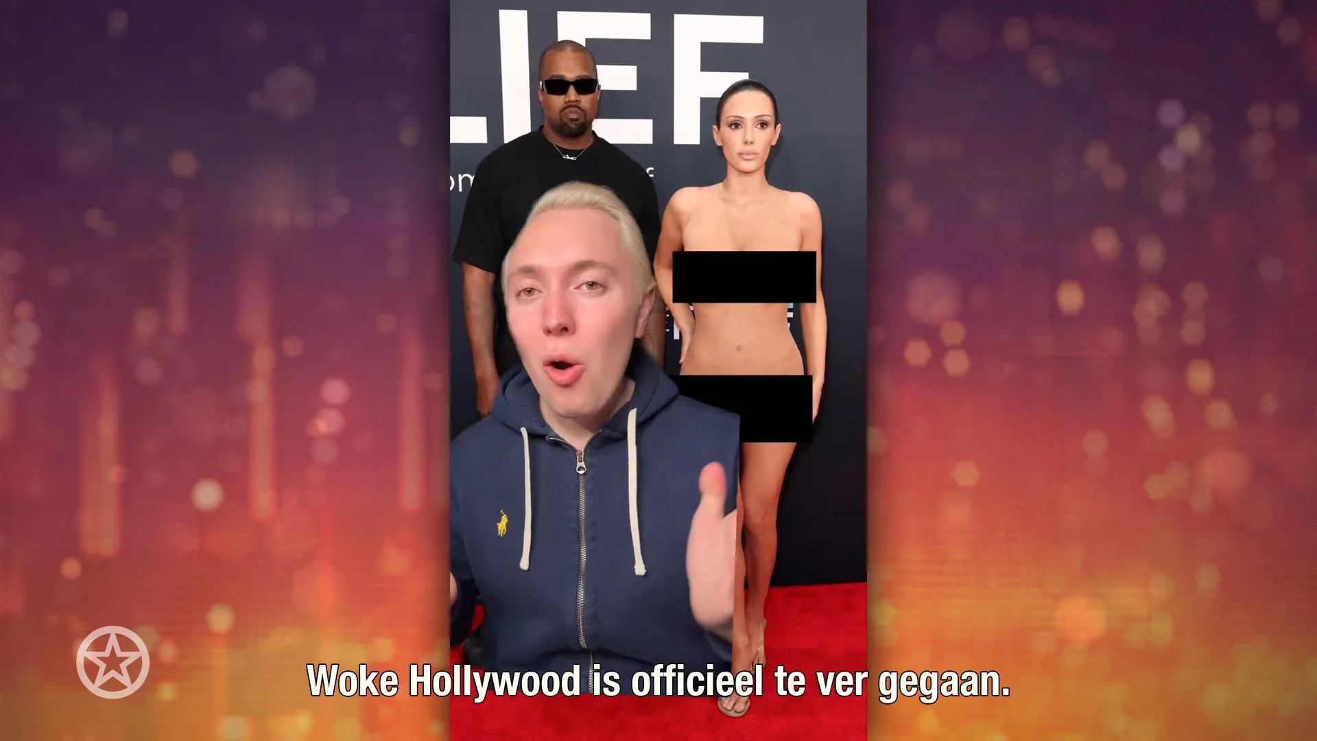 Vrouw Kanye West 'naakt' over loper Grammy Awards