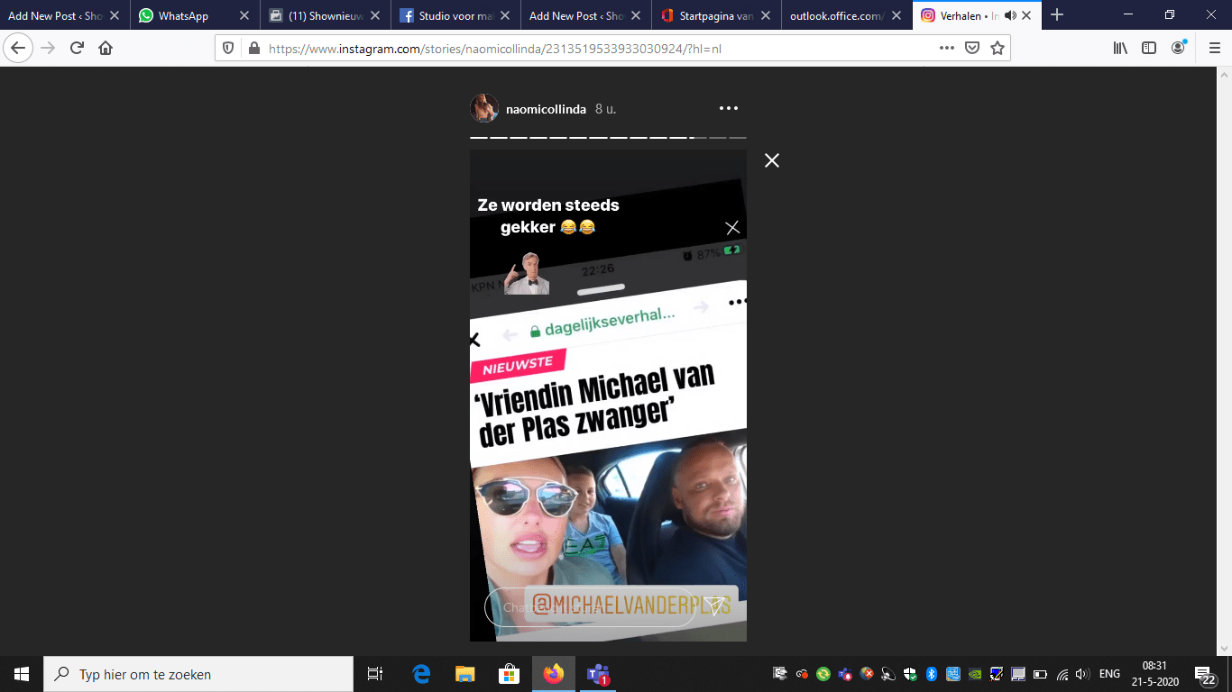 Naomi Dijkstra stomverbaasd na 'zwangerschaps'-nieuws