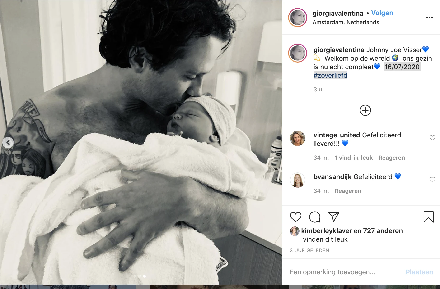 Sascha Visser verwelkomt opnieuw een zoon