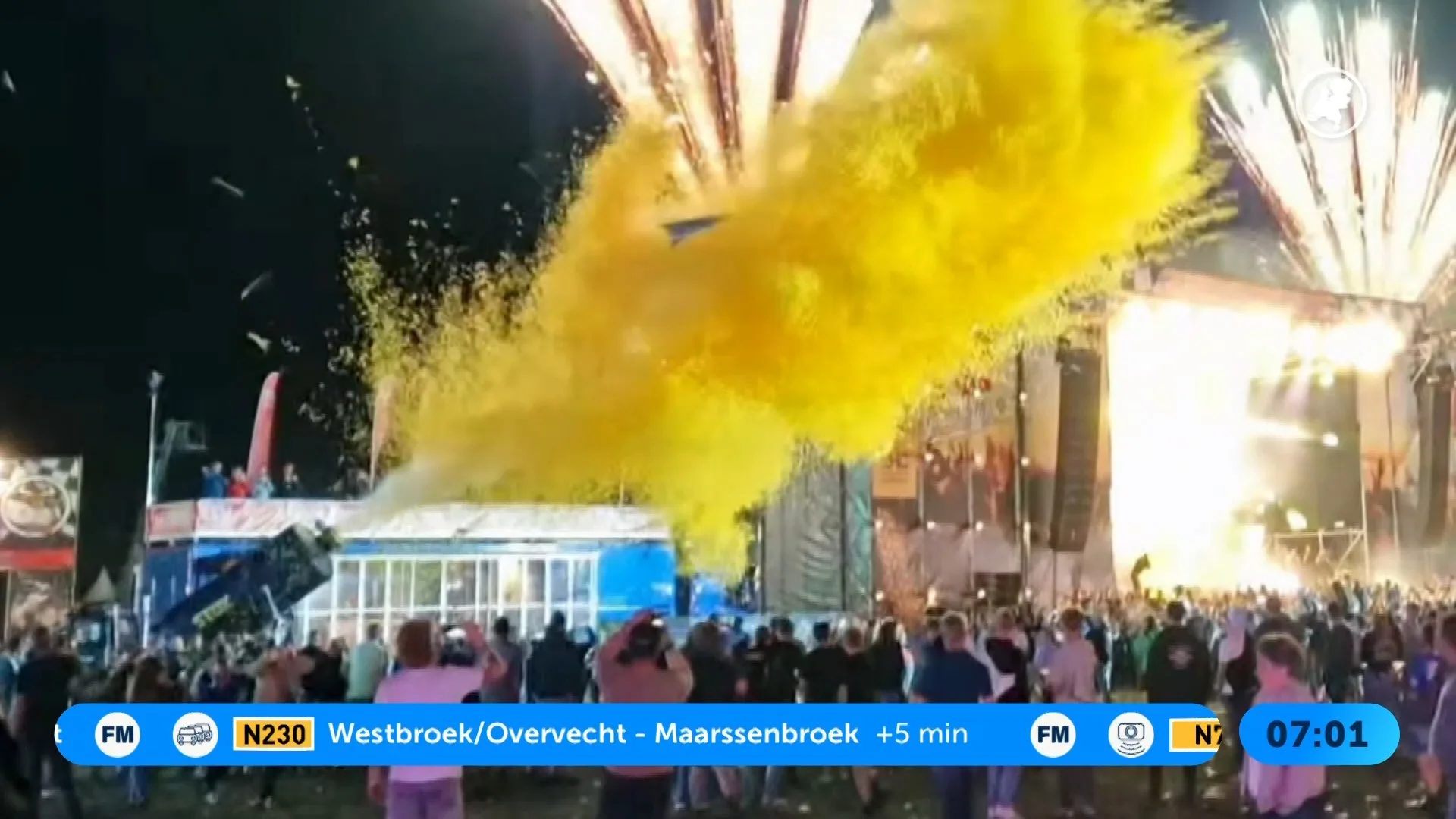 Vrouw gewond bij ontploffing confettikanon op Boerenrockfestival (Hart van Nederland)