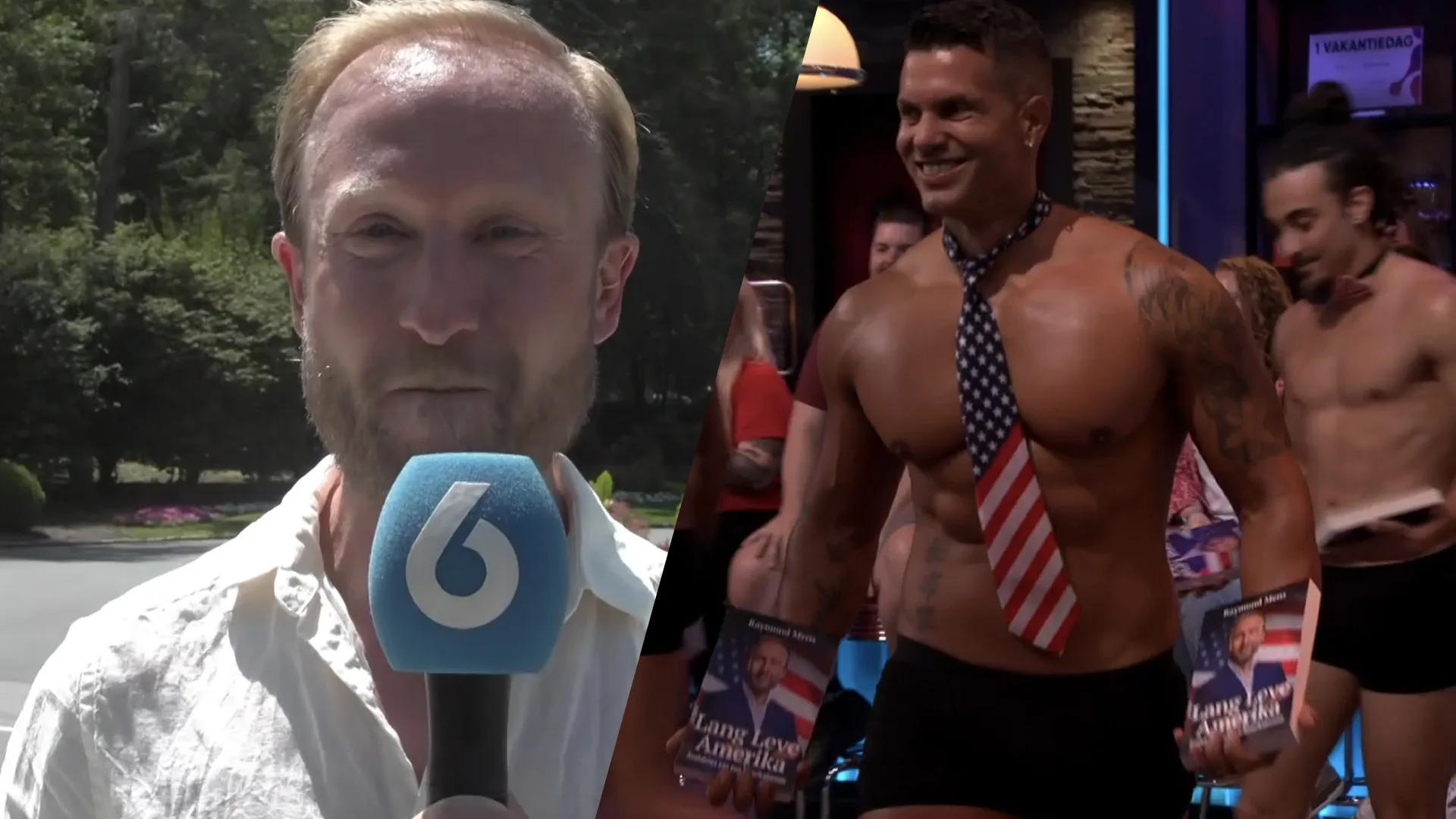 Raymond Mens huurt topless hunks in voor boeklancering bij Vandaag Inside Oranje