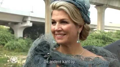 Stralende Máxima in roze jurk van Taminiau bij staatsbanket India