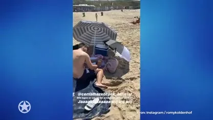 Oud-Utopiaan Romy geniet van eerste stranddag met dochter