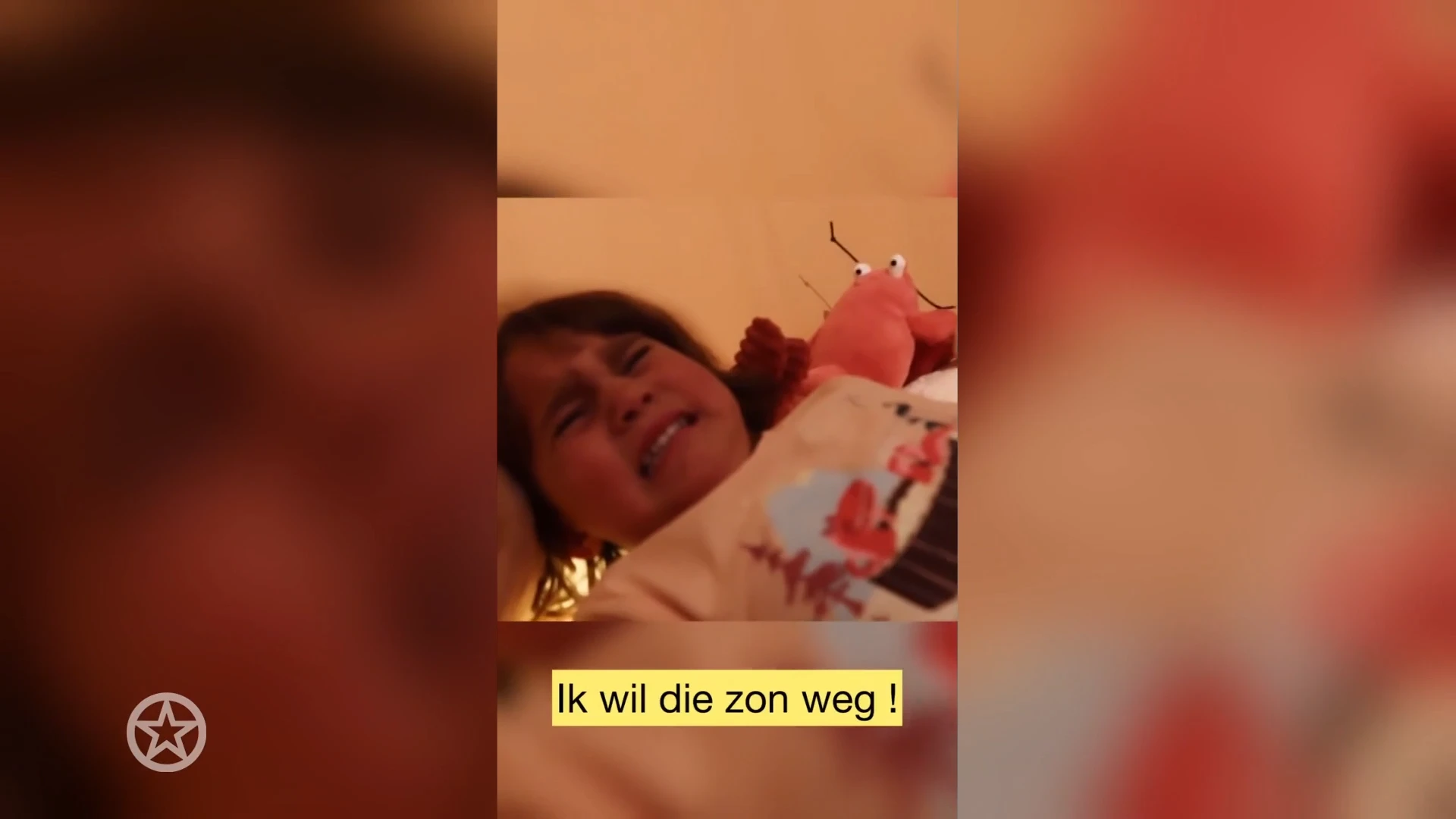 Dochtertje Bibi en Waylon in tranen