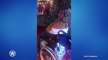 Hoogzwangere Sanne Vogel in rolstoel