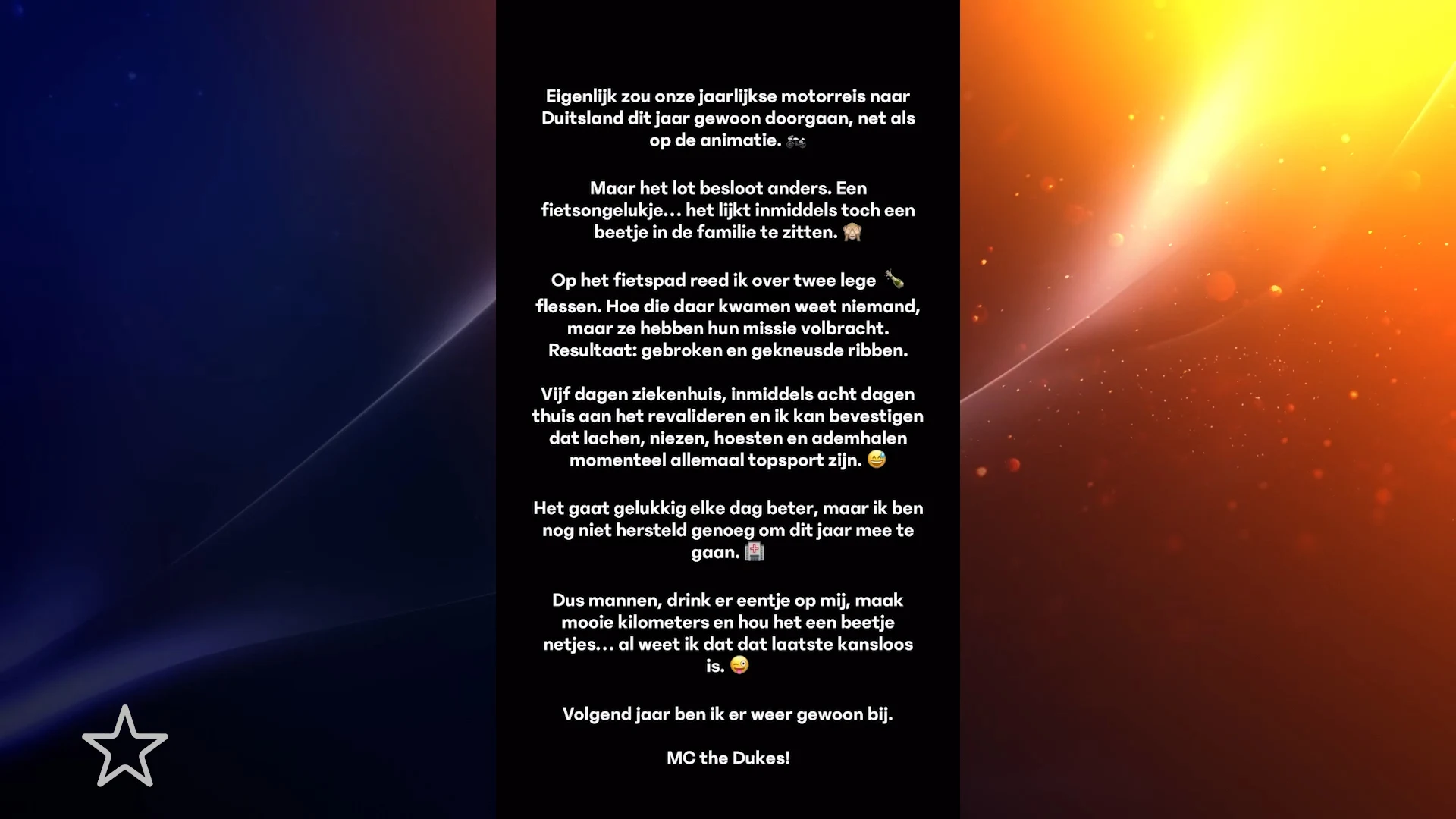 Marco Borsato heeft gekneusde en gebroken ribben na ongeluk