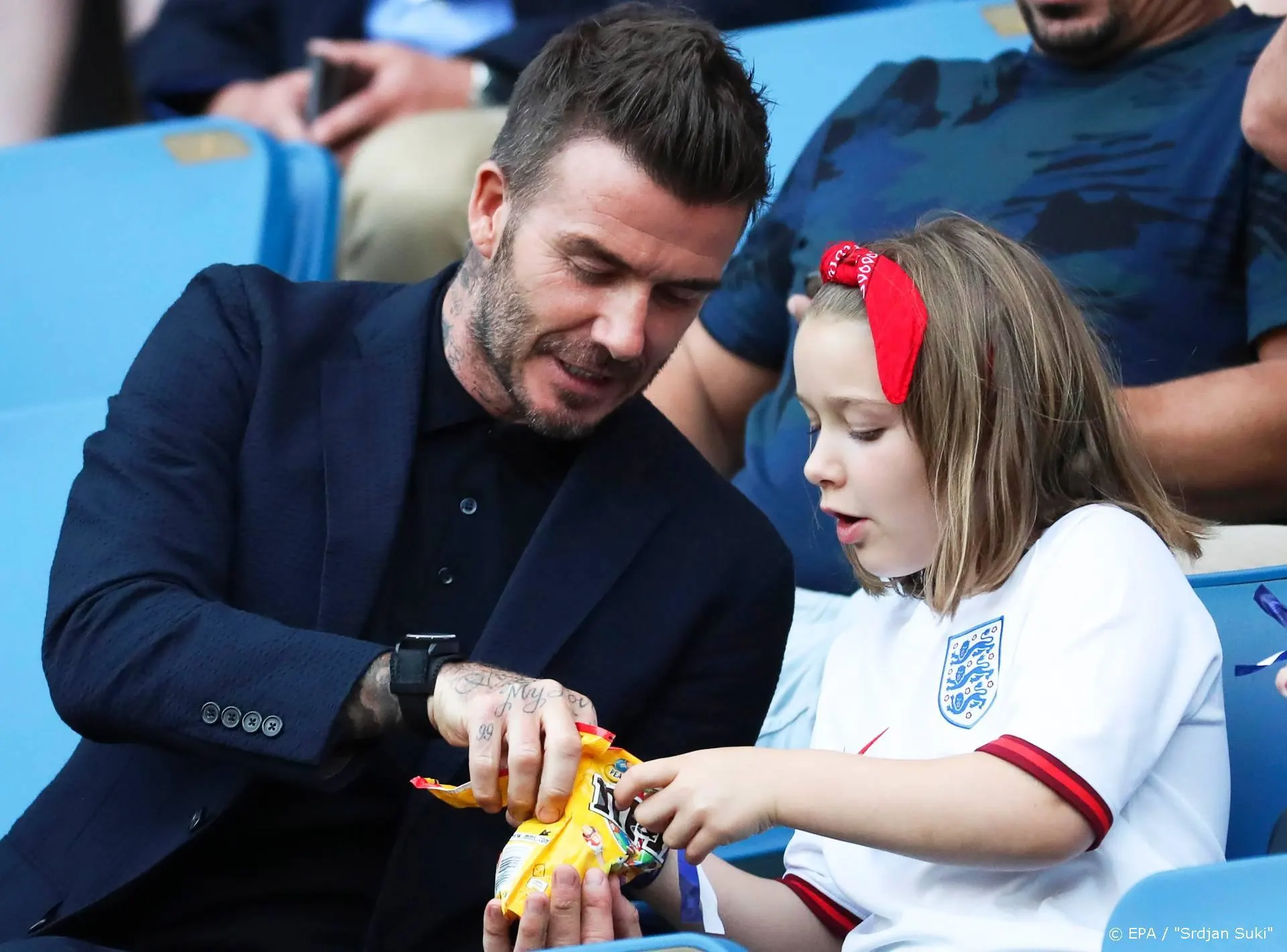David Beckham beleeft 'droomdate' met vrouw en dochter