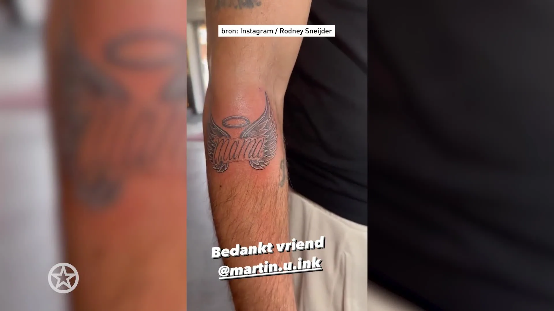 Rodney Sneijder zet tatoeage voor overleden moeder