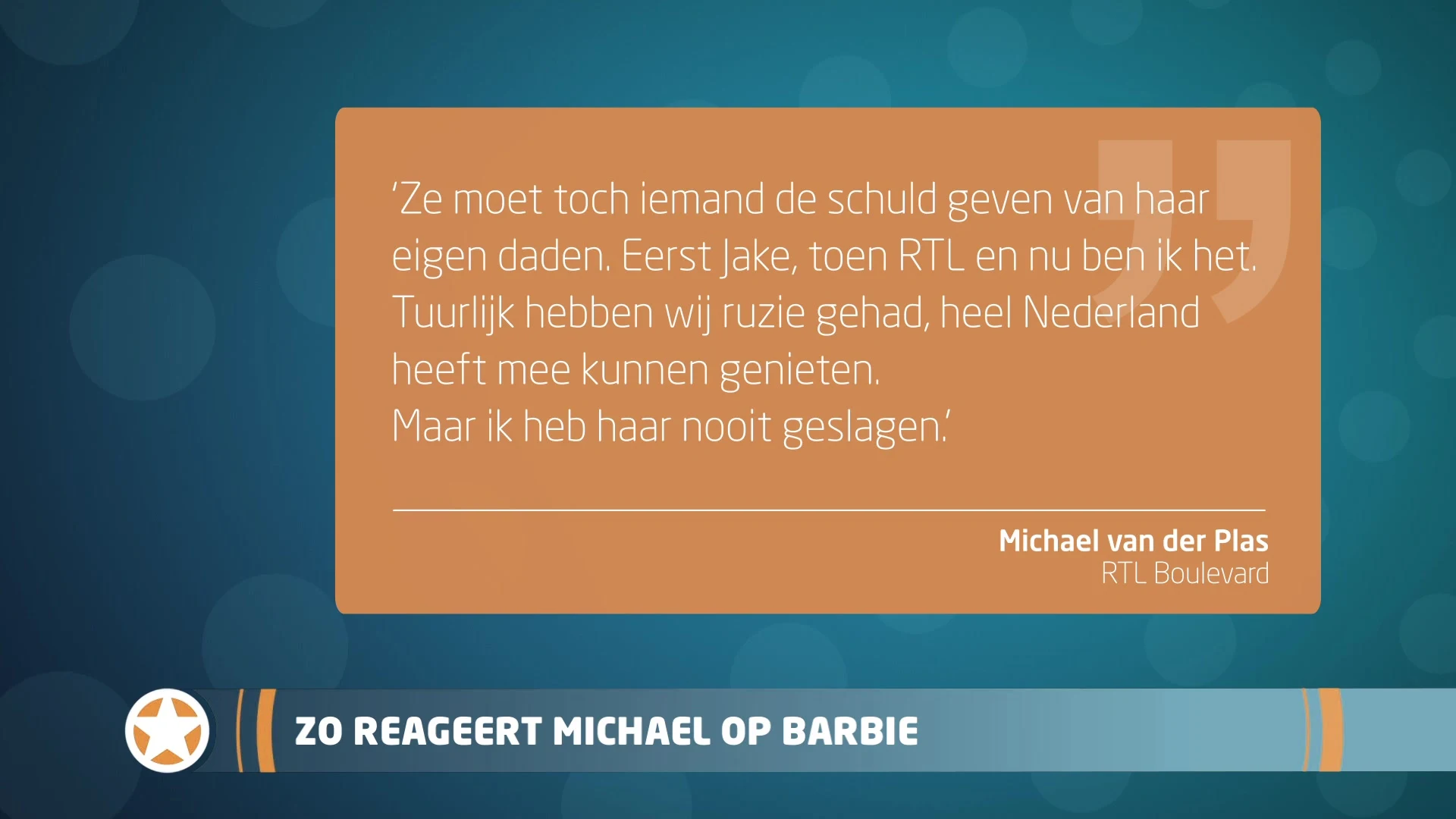 Show Update: Michael reageert op Barbie