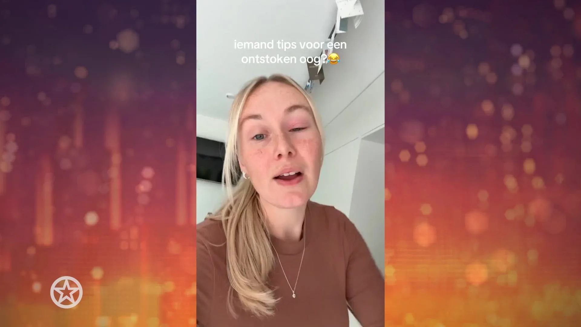 Myron Koops heeft een ontstoken oog