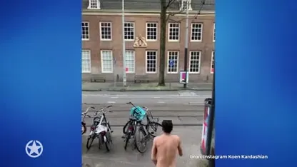 ZIEN: Koen Kardashian rent naakt door Amsterdam