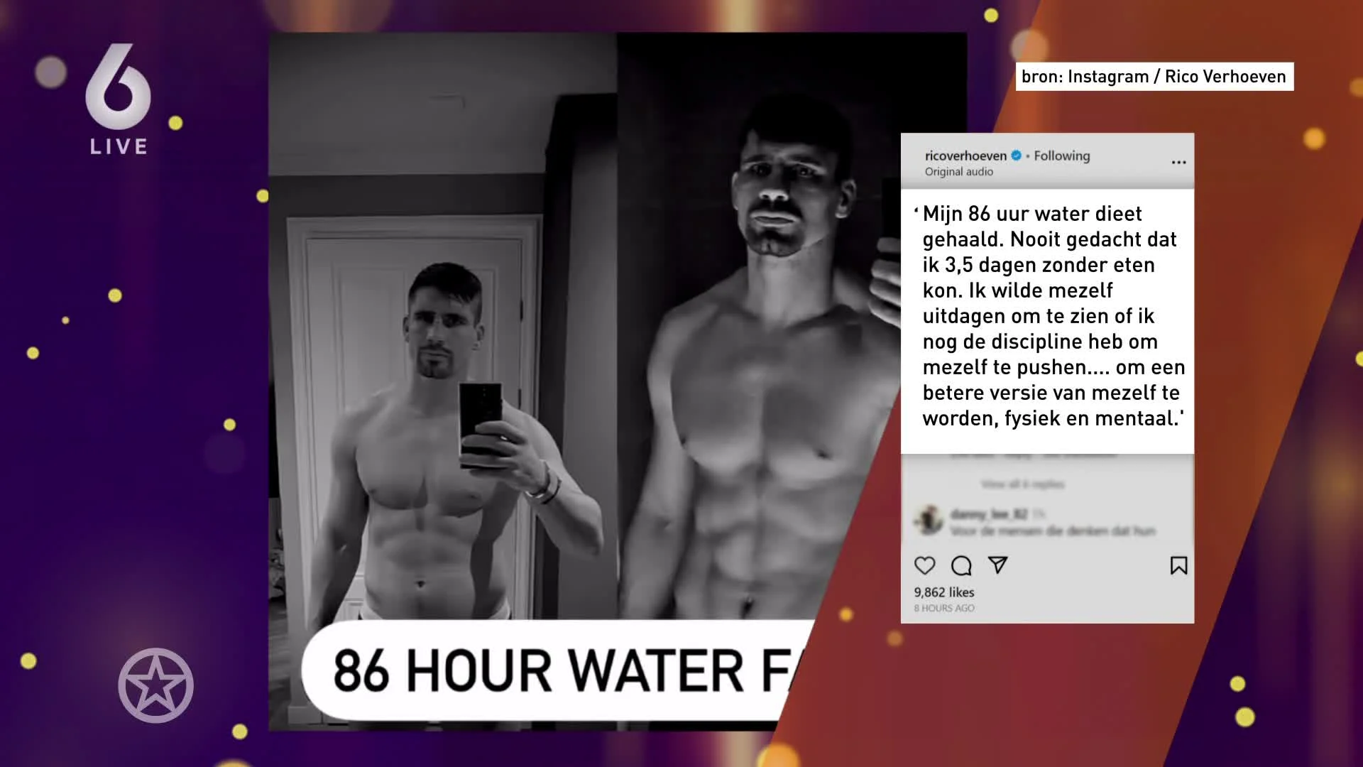 Rico Verhoeven heeft 86 uur niks gegeten