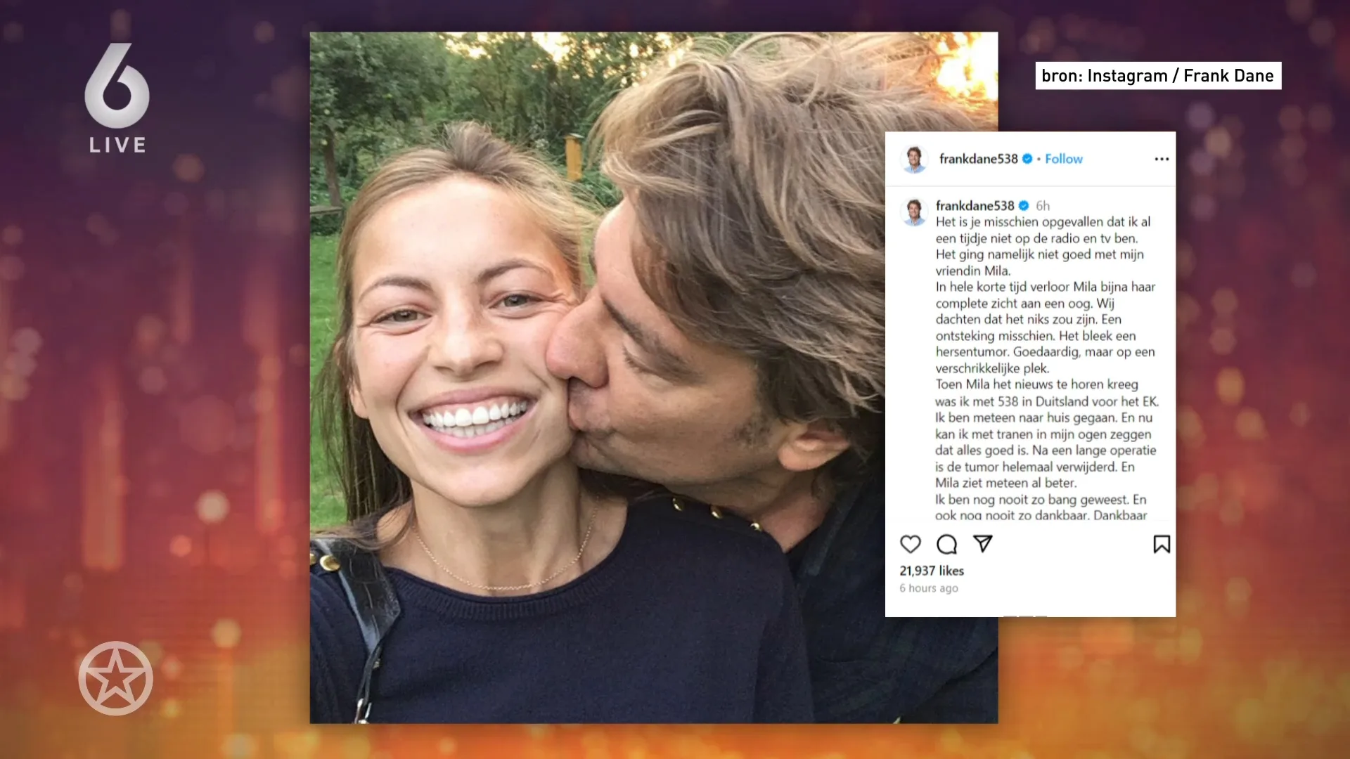 Frank Dane deelt akelig bericht over zijn vriendin