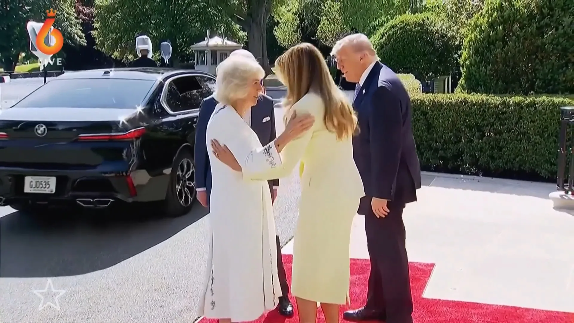 Trump ontvangt Charles en Camilla in het Witte Huis