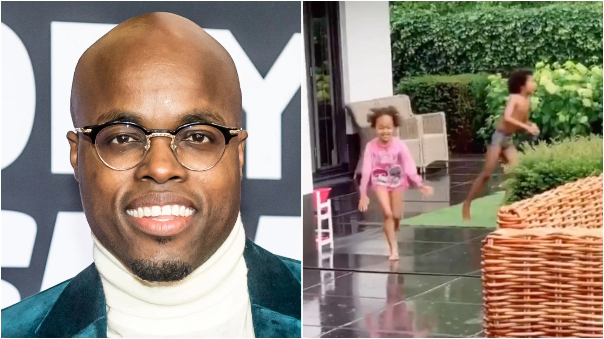 ZIEN: Kinderen Jandino door het dolle door regenbui