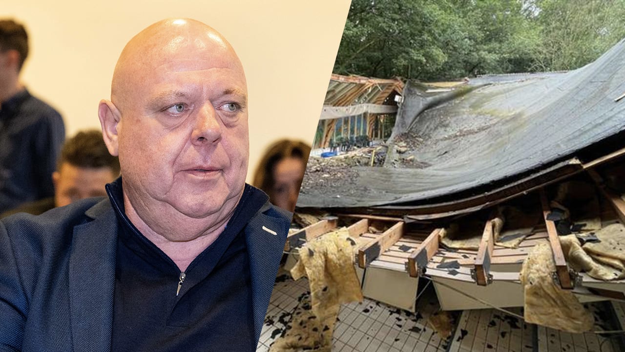 Video: Dak van zwembad op voormalig vakantiepark Peter Gillis ingestort