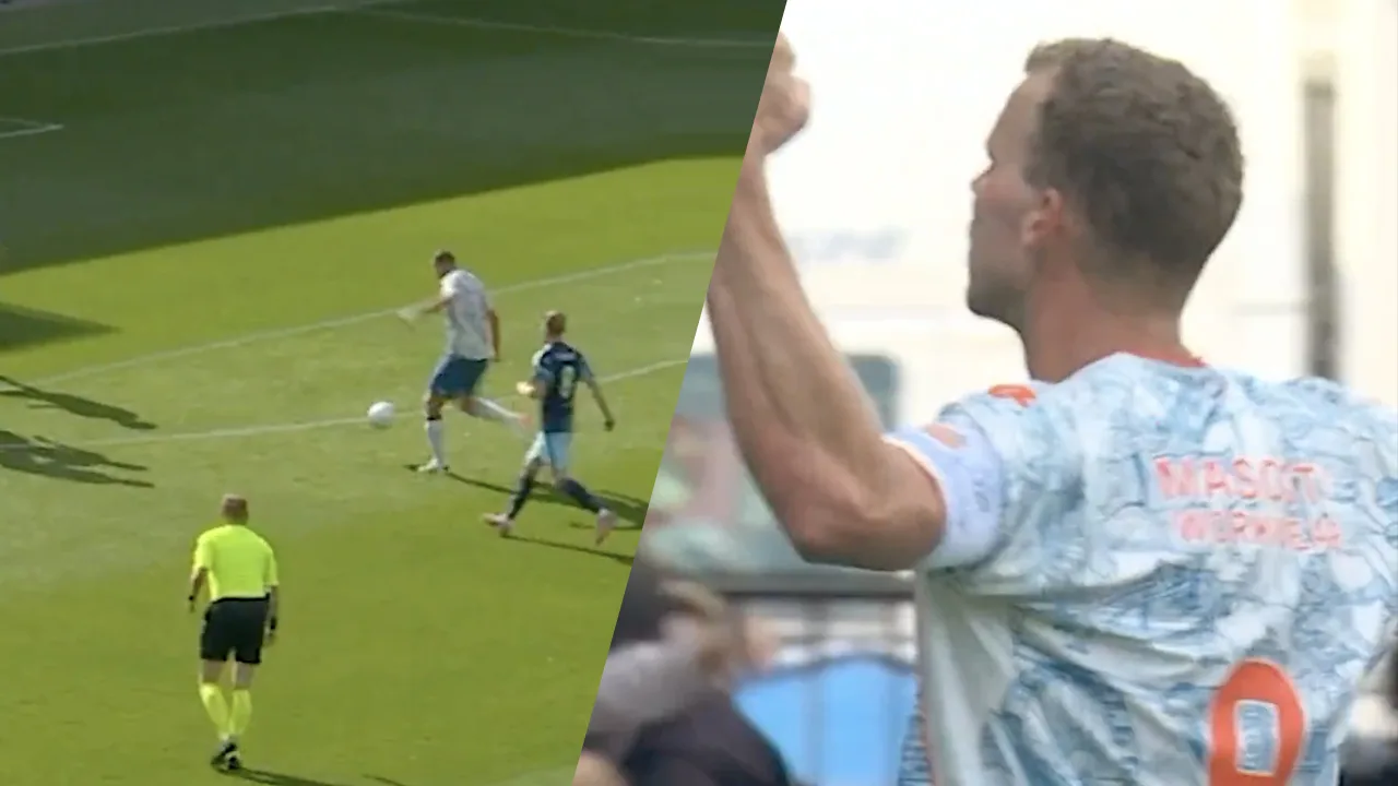 Videogoal: Ajax op achterstand bij FC Volendam na mooi doelpunt van Henk Veerman 