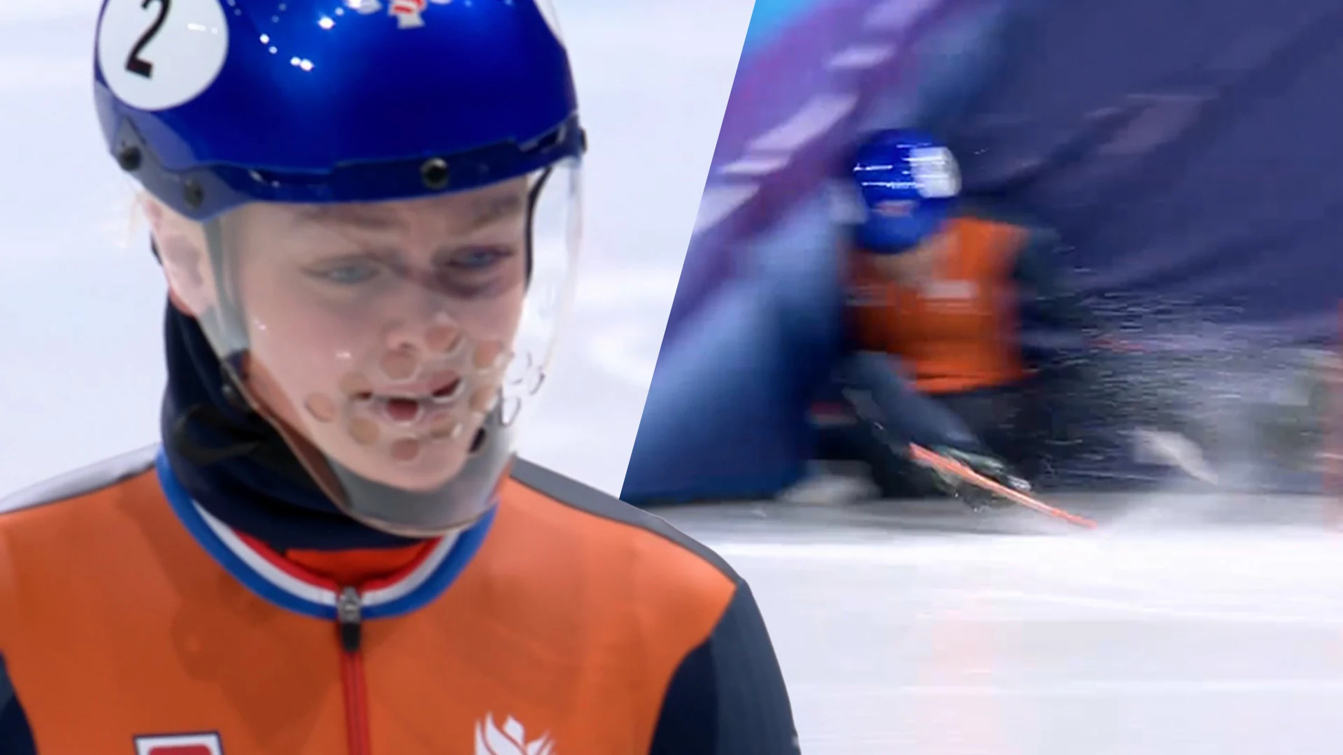 Video: Shorttrackers lopen door val Xandra Velzeboer finale gemengde aflossing mis
