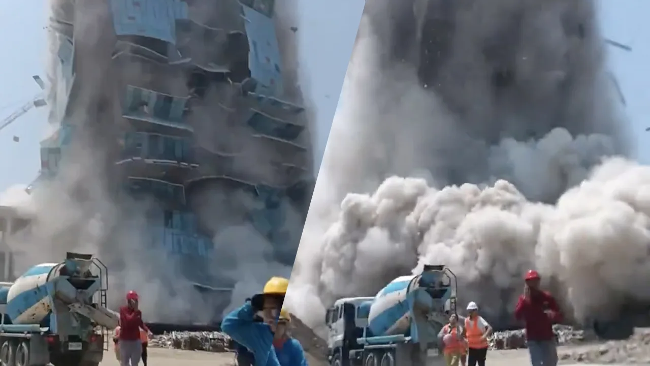 Heftige beelden: Wolkenkrabber in Bangkok ingestort na aardbeving