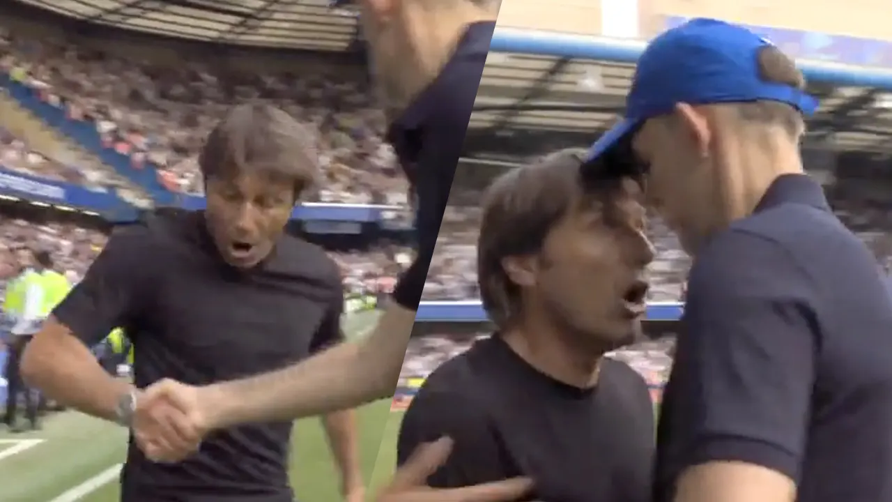 Bizarre beelden: Tuchel en Conte bijna op de vuist in verhitte derby
