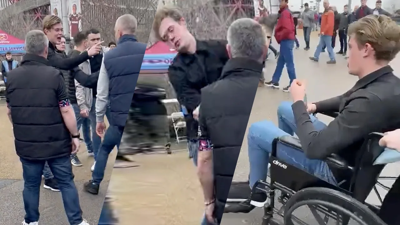 Video: provocerende Chelsea-fan eindigt in rolstoel nadat hij de verkeerde uitdaagt