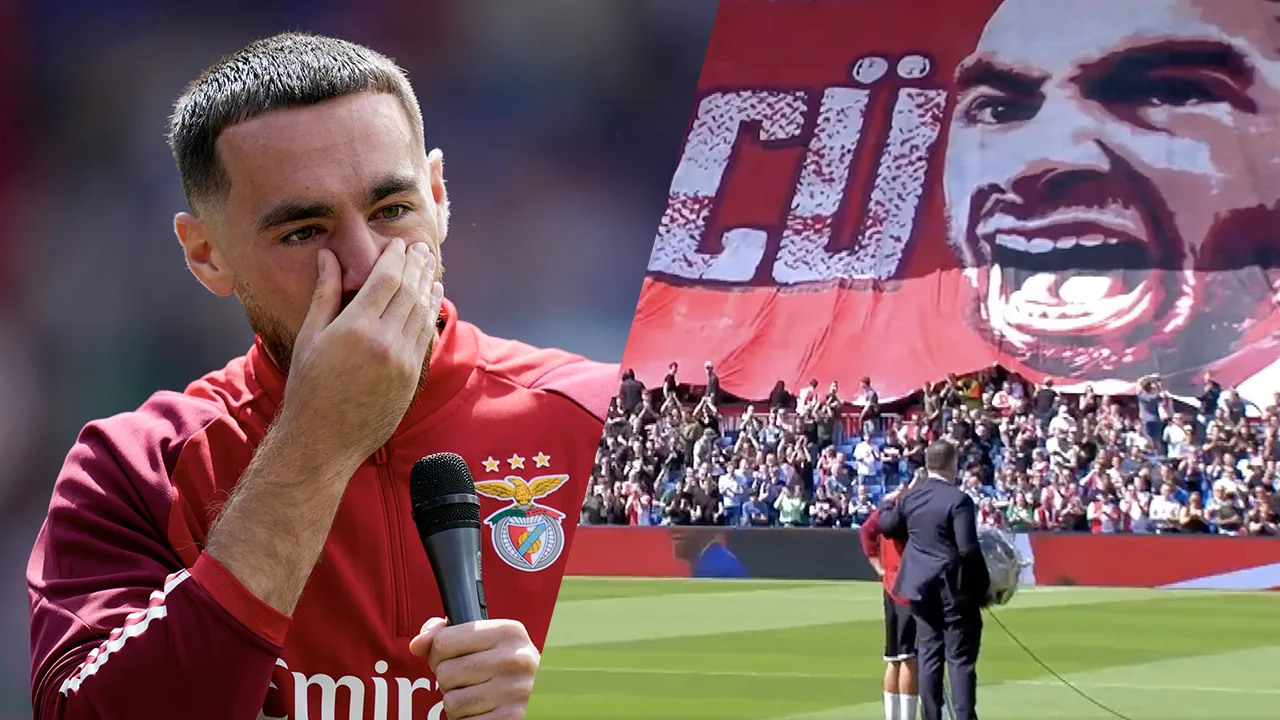 Video: Kokcü in tranen bij afscheid van Feyenoord-fans: 'Niet gedacht dat ik emotioneel zou worden'