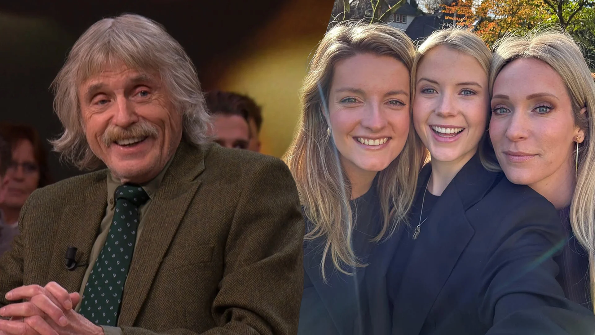 Johan Derksen enthousiast over podcast Hélène, Noa en Merel: 'Ik vind jullie een leuk trio!'