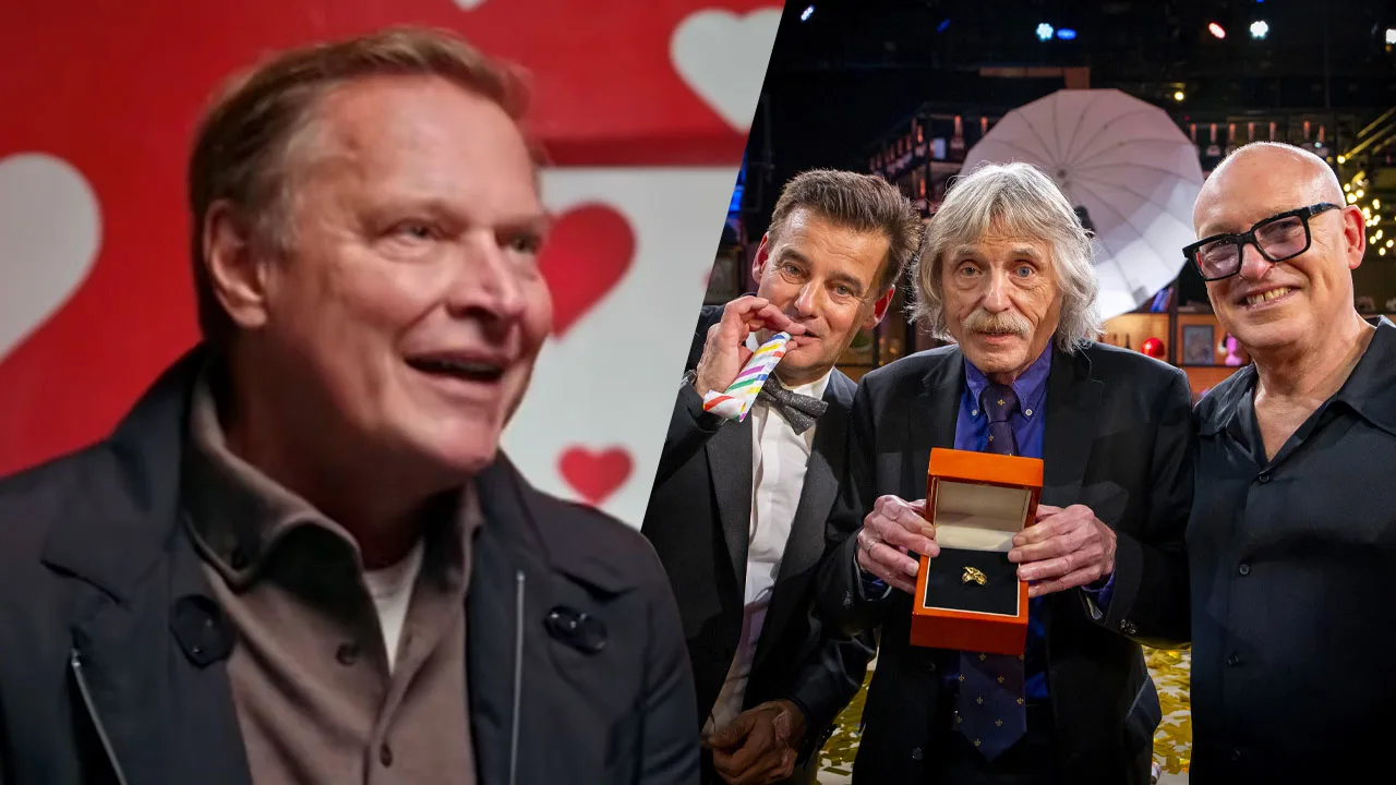 Albert Verlinde spreekt Vandaag Inside-trio toe in All You Need Is Love-caravan: 'Hou van jullie!'