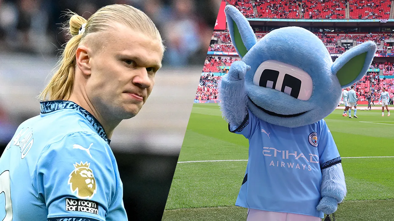 Manchester City-mascotte doet aangifte van 'mishandeling' door Erling Haaland