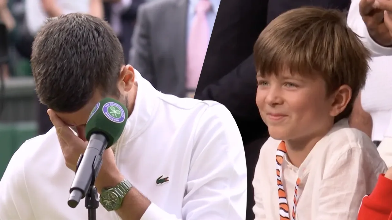 Video: Djokovic barst in tranen uit tijdens speech na verloren Wimbledon-finale