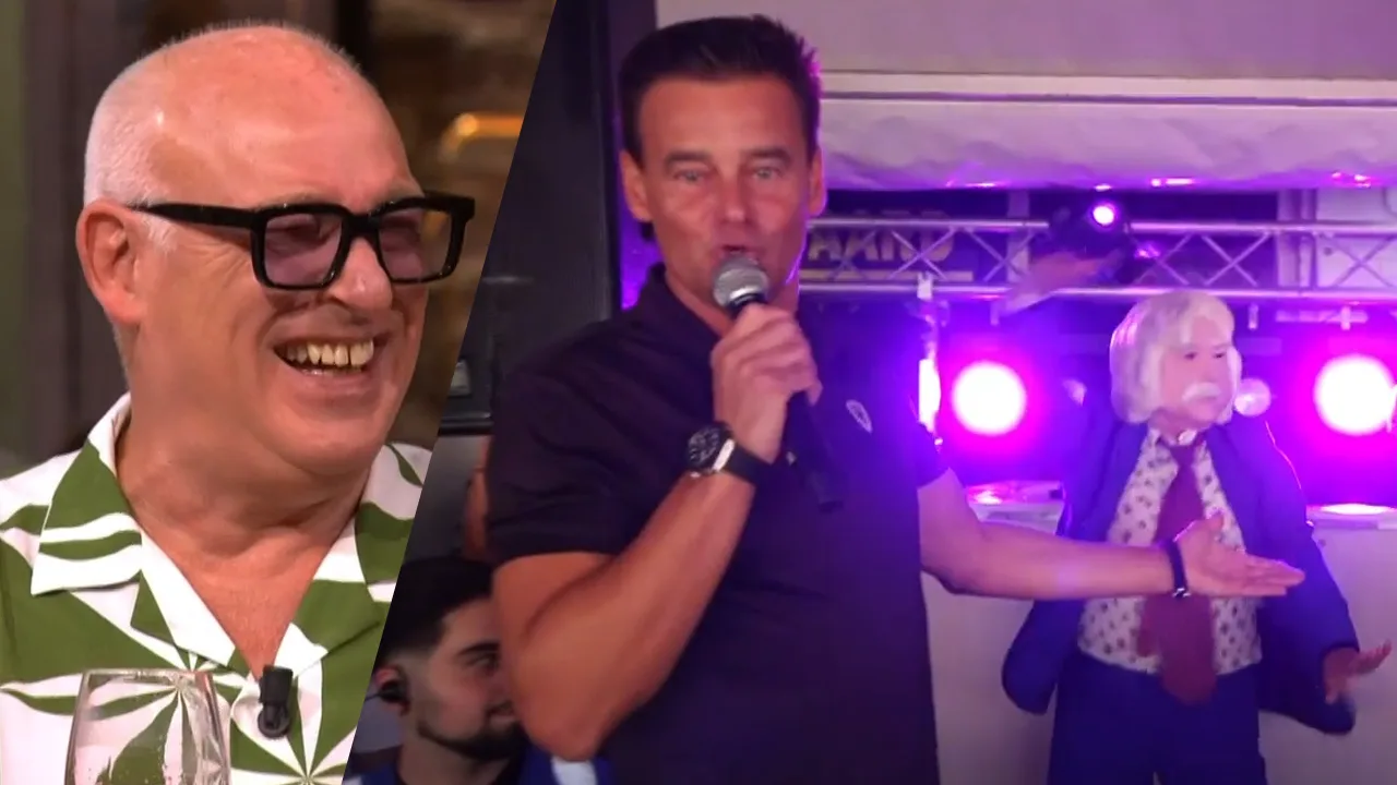 René moet lachen om beelden van optreden Wilfred: 'Wat is dit nou toch?'
