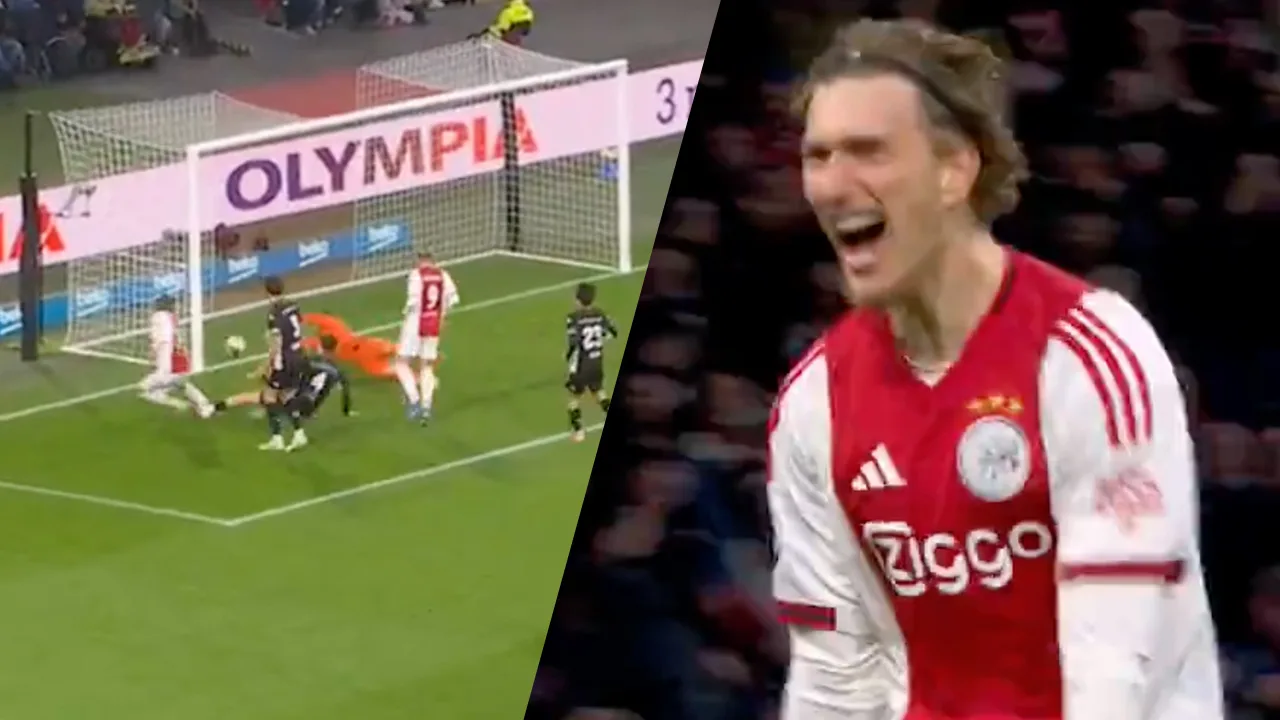 Videogoal: Mika Godts schiet Ajax in strijd om plek drie op voorsprong tegen NEC