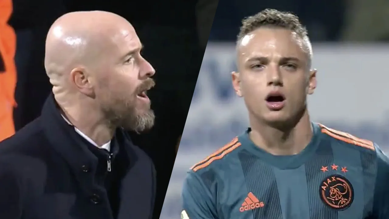 Ten Hag razend op Noa Lang: 'Dit is onze wedstrijd, niet jouw wedstrijd!'