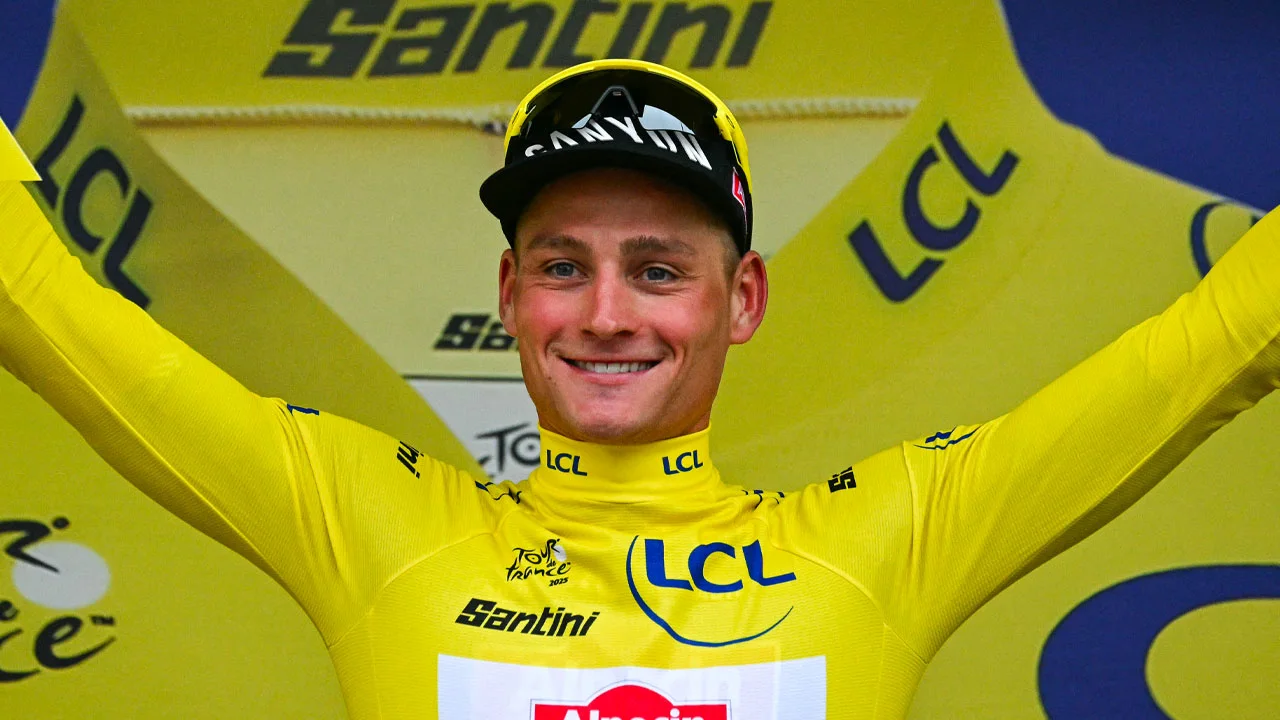 Mathieu van der Poel dolblij met gele trui: 'De Tour kan nu zeker al niet meer stuk!'