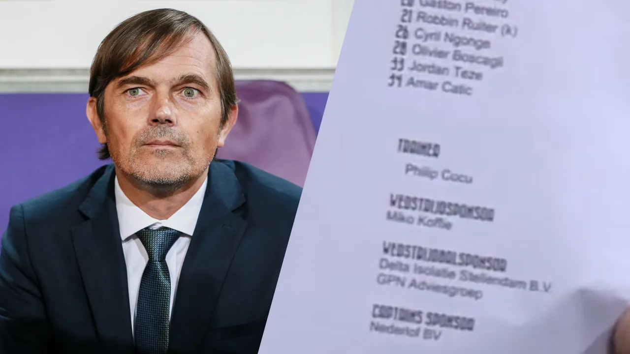 Foutje bedankt! Cocu als trainer op wedstrijdformulier bij Sparta-PSV