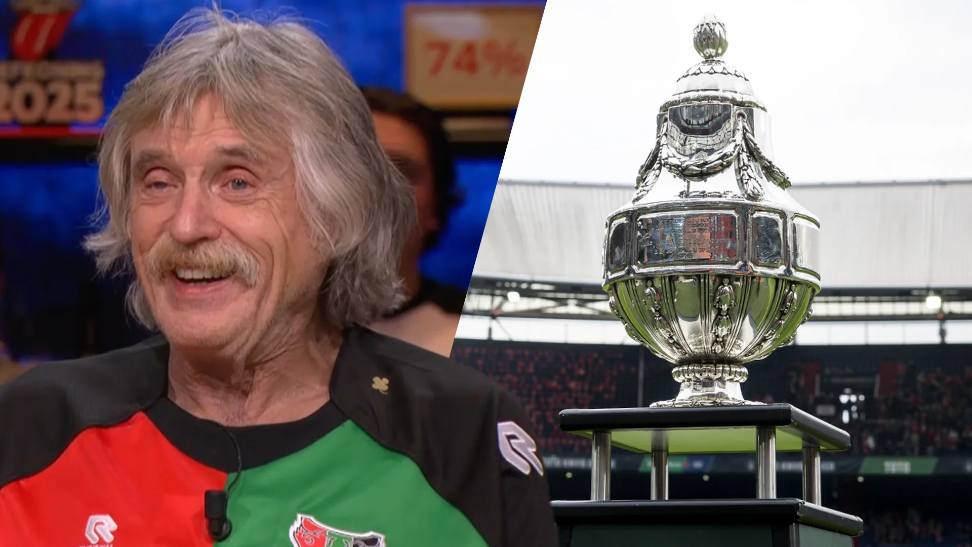 Johan Derksen aanwezig bij bekerfinale van zijn NEC: 'Als ik in een hele gekke bui ben...'