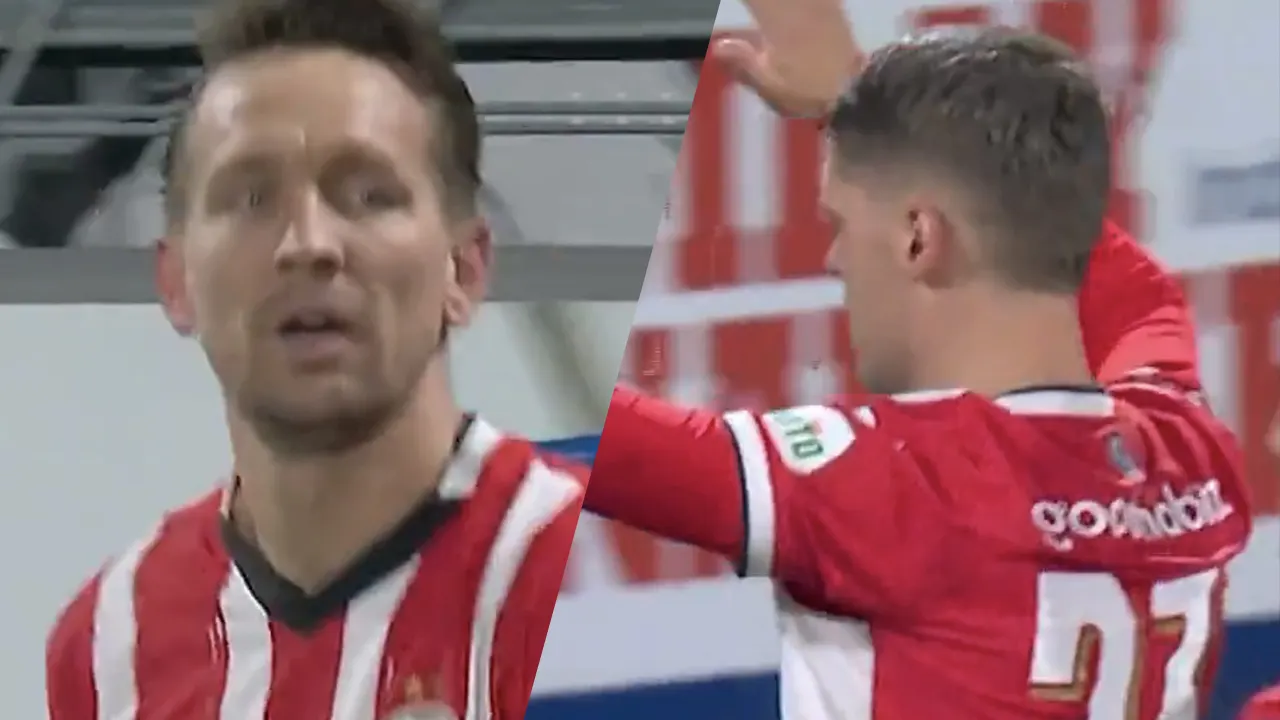 Videogoal: Luuk de Jong kopt raak voor PSV tegen RKC na afgemeten voorzet van Joey Veerman